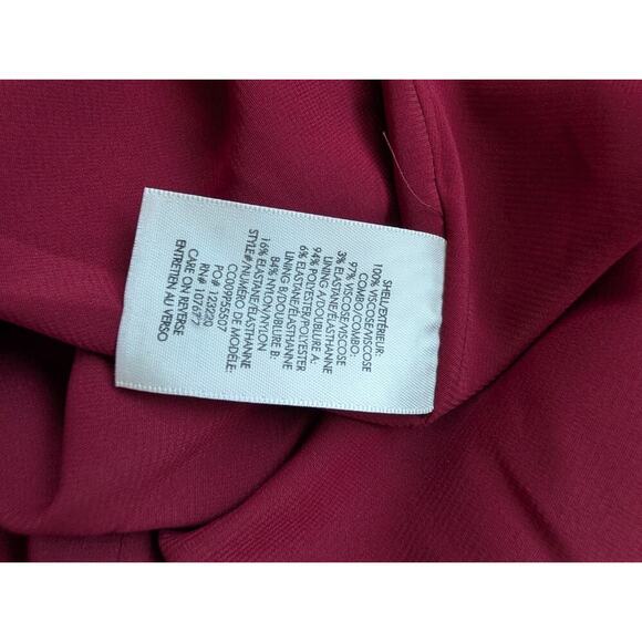 NWT Alice + Olivia Clare Long-Sleeve Turtleneck Belt Dress Sz 0 Burgundy #2C453 - Picture 11 of 12